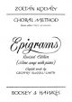 Choral Method Vol. 13/1 - Epigrams