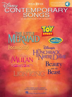 Disney Contemporary Songs High Voice Bk/cd
