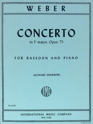 Concerto F major Op 75 Bassoon, Piano