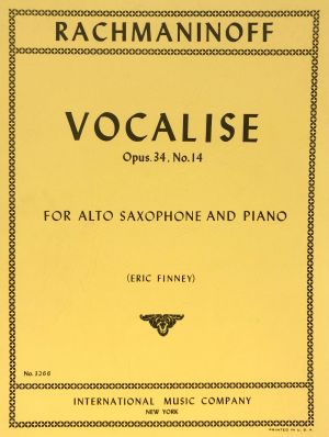 Vocalise Op 34 No 14 Alto Saxophone, Piano