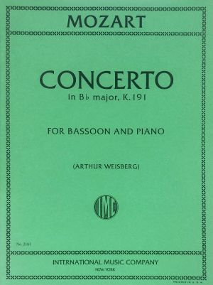Concerto Bb major K 191 Bassoon, Piano