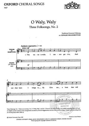 O Waly Waly SSATB, Piano X427