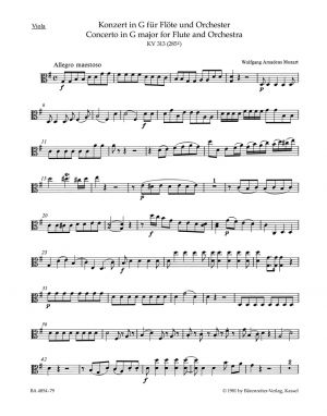 Concerto No 1 G major K 313 K 285c Flute  