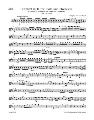 Concerto No 2 D major K 314 K 285d Flute