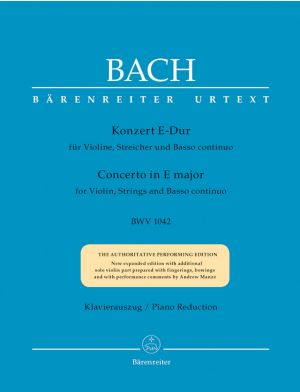 Concerto E Major BWV 1042 Violin, Piano