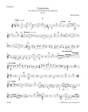 Concerto for Cello and Orchestra E minor Op 85 - Violin 2