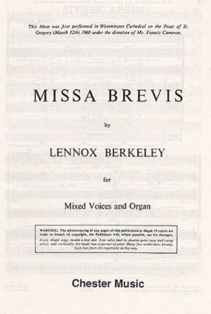 Berkeley Missa Brevis Satb