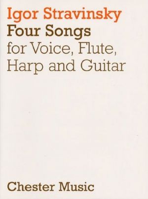 Stravinsky 4 Songs Voi/Fl/Harp/Gtr Score