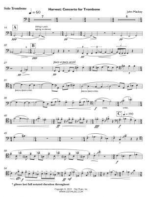 Harvest: Concerto for Trombone - Score