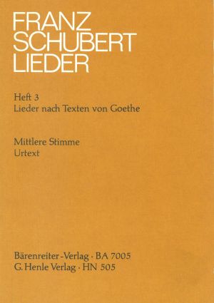 Franz Schubert Leider - Songs by Goethe, Medium Voice