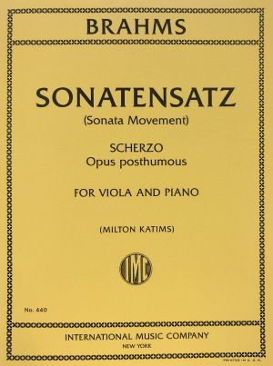 Sonata Movement Scherzo Op posthumous Viola, Piano