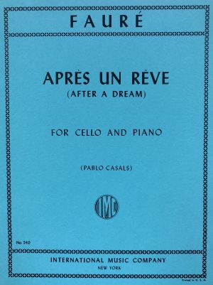 Apres un Reve (After a Dream) Cello, Piano