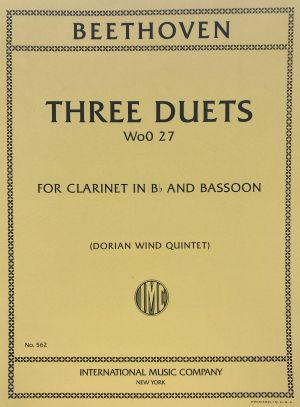 3 Duets Wo0 27 Clarinet, Bassoon