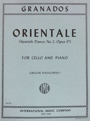 Orientale (Spanish Dance) No 2 Op 37 Cello, Piano