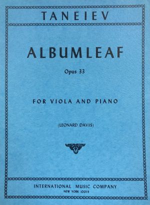 Albumleaf Op 33 Viola, Piano