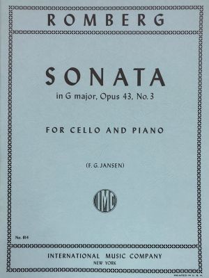 Sonata G major Op 43 No 3 Cello, Piano