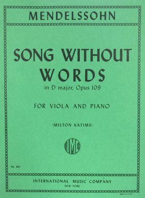 Songs Without Words D major Op 109 Viola, Piano