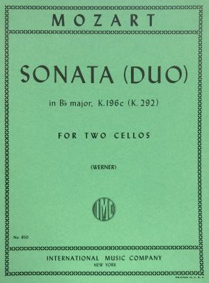 Sonata (Duo) Bb major K 196c (K 292) 2 Cellos