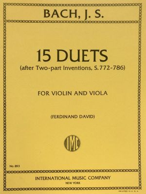 15 Duets (after Two-part Inventions S 772-786) Violin, Viola