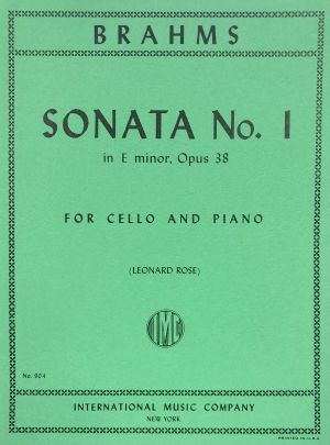 Sonata No 1 E minor Op 38 Cello, Piano