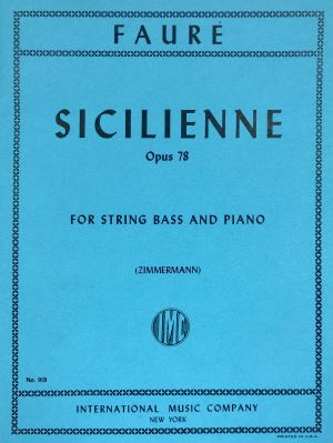 Sicilienne Op 78 Double Bass, Piano