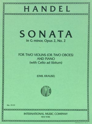 Sonata G minor Op 2 No 2 2 Violins, Piano
