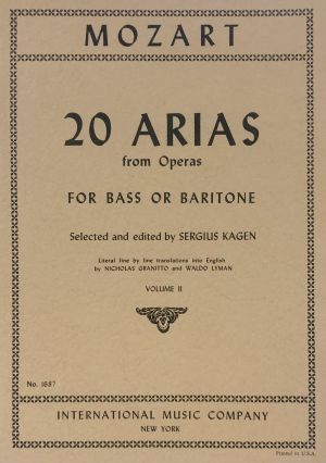 20 Arias from Operas Bass or Baritone, Piano Vol 2
