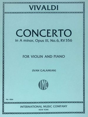 Concerto A minor Op 3 No 6 RV 356 Violin, Piano