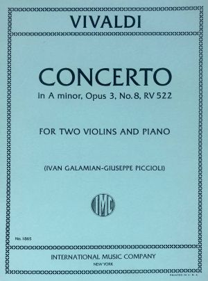 Concerto A minor Op 3 No 8 RV 522 2 Violins, Piano