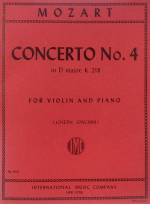 Concerto No 4 D major K 218 Violin, Piano