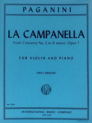 La Campanella from Concerto No 2 B minor Op 7 Violin, Piano