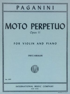Moto Perpetuo Op 11 Violin, Piano