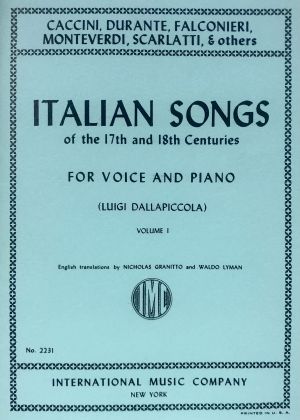 Italian Songs of the 17th and 18th Centuries Voice, Piano Vol 1