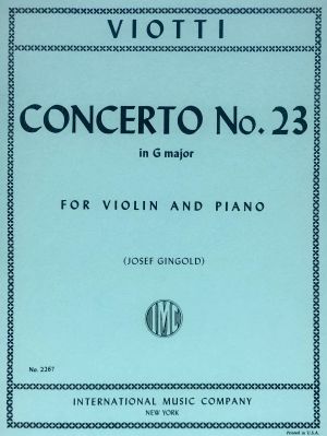 Concerto No 23 G major Violin, Piano