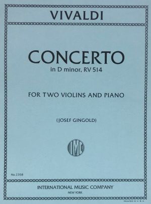 Concerto D minor RV 514 2 Violins, Piano