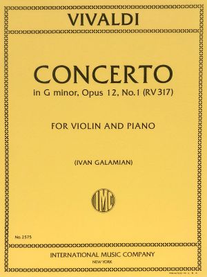 Concerto G minor Op 12 No 1 RV 317 Violin, Piano