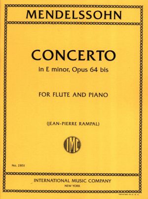 Concerto E minor Op 64 bis for Flute, Piano
