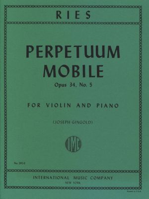 Perpetuum Mobile Op34 No 5 Violin, Piano