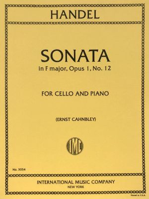 Sonata F major Op 1 No 12 Cello, Piano