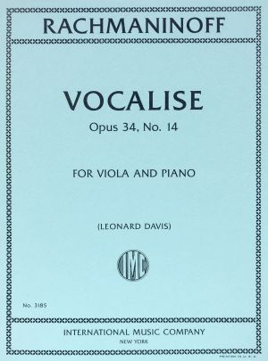 Vocalise Op 34 No 14 Viola, Piano