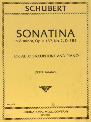 Sonatina A minor Op 137 No 2 D 385 Alto Saxophone, Piano