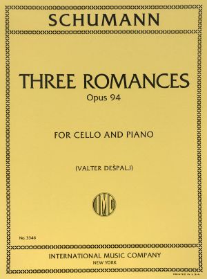 Three Romances Op 94 Cello, Piano