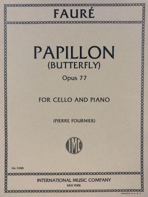 Papillon (Butterfly) Op 77 Cello, Piano