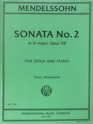 Sonata No 2 D major Op 58 Viola, Piano