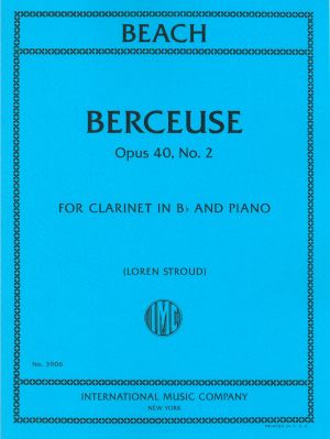 Berceuse Op 40 No 2 Clarinet, Piano