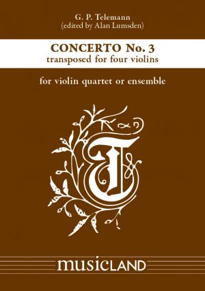 3rd Concerto 4 Violins F major Score and Parts