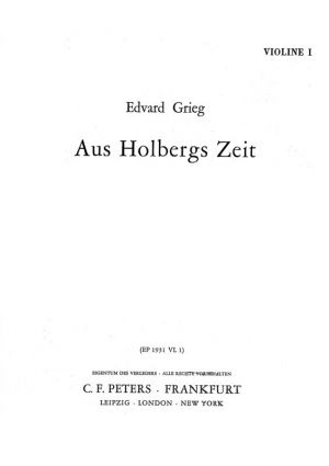 Holberg Suite Op 40 Violin 1