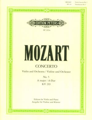 Concerto No 5 A major K 219 Violin, Piano
