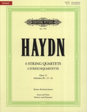 6 String Quartets Op 33 Hob:37-42 Score and Parts