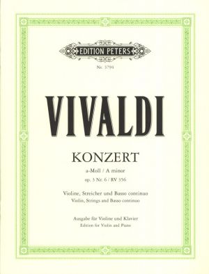 Concerto A minor Op 3 No 6 Violin, Piano Bk & CD
